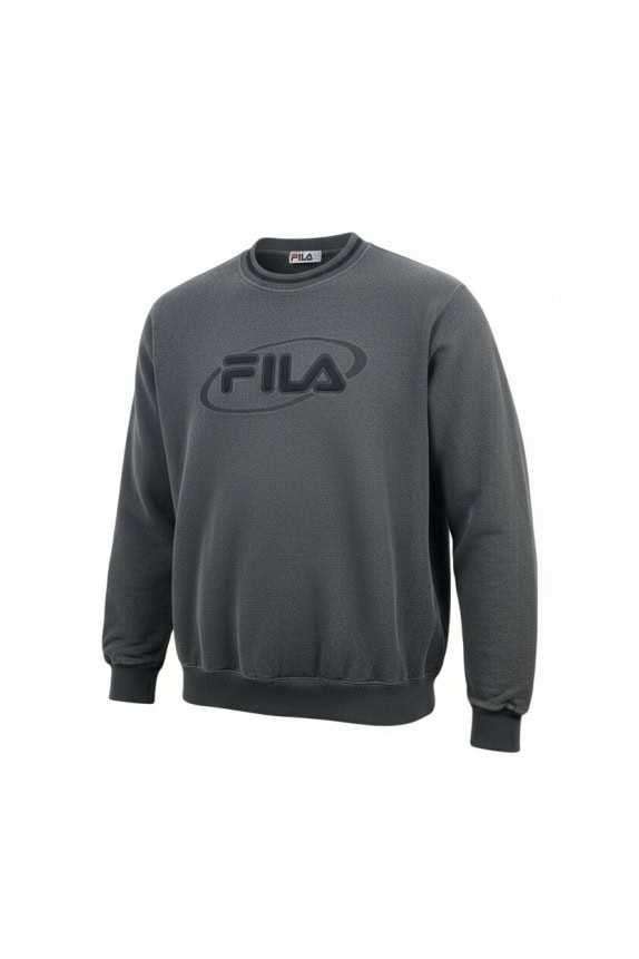 Fila Men’s Grey Sweatshirt with Embossed Logo Size XL
