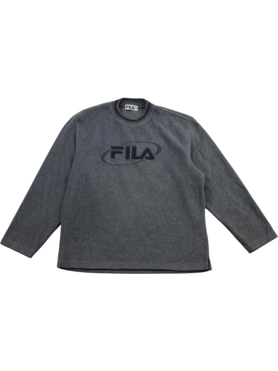 Fila Ανδρικό Φούτερ Γκρι με Ανάγλυφο Logo Size XL