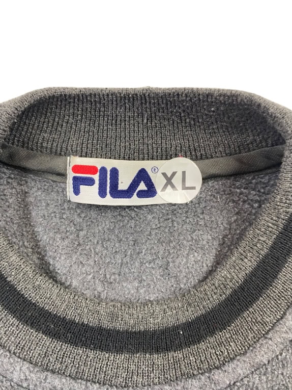 Fila Ανδρικό Φούτερ Γκρι με Ανάγλυφο Logo Size XL
