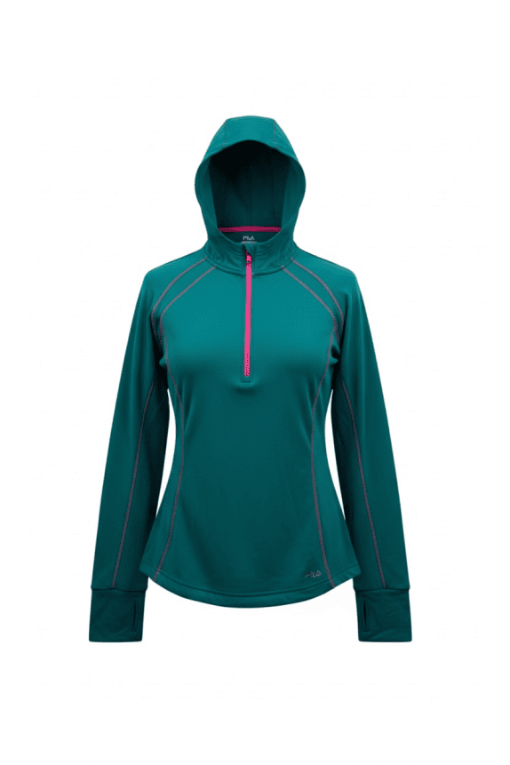 Fila Performance Hoodie Half Zip Teal Women’s XL