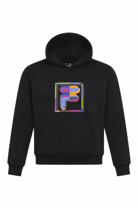 FILA FELPA CON CAPPUCCIO GRAPHIC NERA UOMO PRE OWNED S