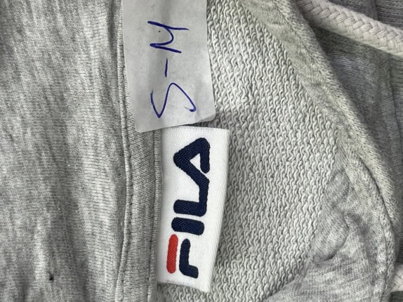 FILA HOODIE SPORTSWEAR GREY UNISEX PRE OWNED S/M