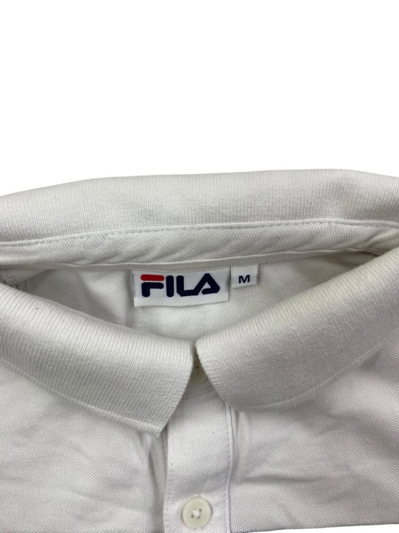 FILA ΜΠΛΟΥΖΑ POLO ΜΕ ΡΙΓΕΣ ΚΑΙ ΛΟΓΟΤΥΠΟ ΛΕΥΚΗ ΑΝΔΡΙΚΗ M