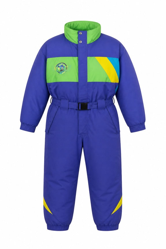 FILA ONE PIECE SKI SUIT VINTAGE BLUE GREEN YELLOW UNISEX PRE OWNED 3XL
