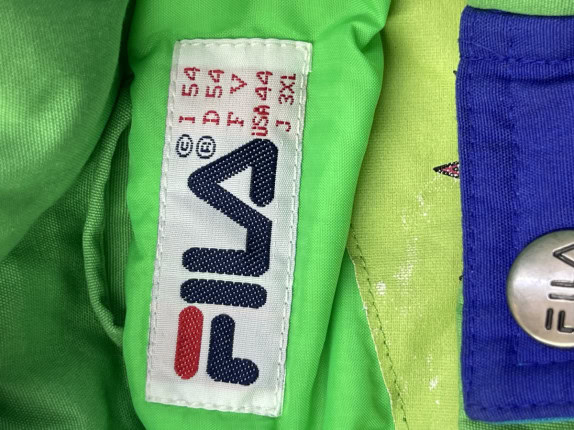 FILA ΟΛΟΣΩΜΗ ΦΟΡΜΑ ΣΚΙ VINTAGE ΜΠΛΕ ΠΡΑΣΙΝΟ ΚΙΤΡΙΝΟ UNISEX PRE OWNED 3XL