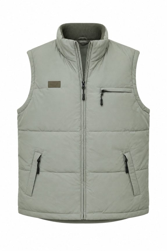90s FILA PADDED GILET MINIMAL KHAKI ΑΝΤΡΙΚΟ PRE OWNED M