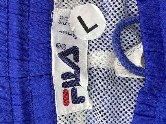 1998 FILA TRACK PANTS ATHLETIC BLUE MEN PRE OWNED L