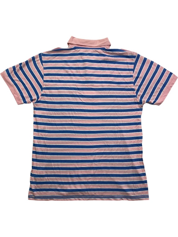 FILA POLO ΜΠΛΟΥΖΑ VINTAGE ΣΤΥΛ ΜΕ ΡΙΓΕΣ ΚΑΙ ΛΟΓΟΤΥΠΟ ΡΟΖ/ΜΠΛΕ ΑΝΔΡΙΚΟ XL