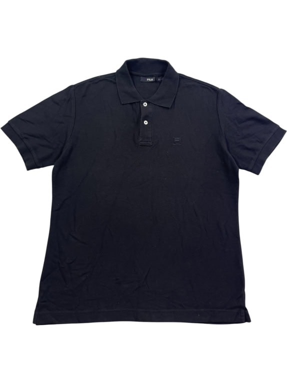FILA Polo T-Shirt Logo Μαύρο UNISEX L