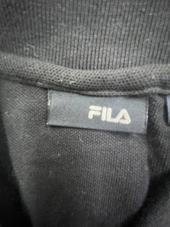 FILA Polo T-Shirt Logo Μαύρο UNISEX L