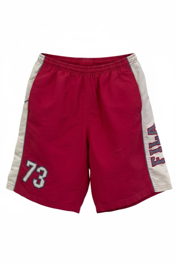 FILA Pantaloncini 90s Big Logo Rossi Unisex M