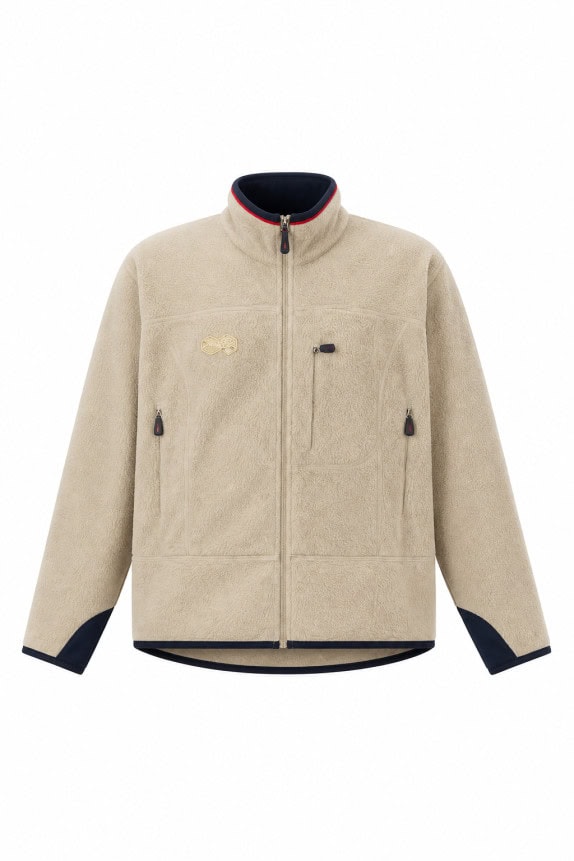 FILA FLEECE JACKET SPORTSWEAR CREAM MENS PRE OWNED L