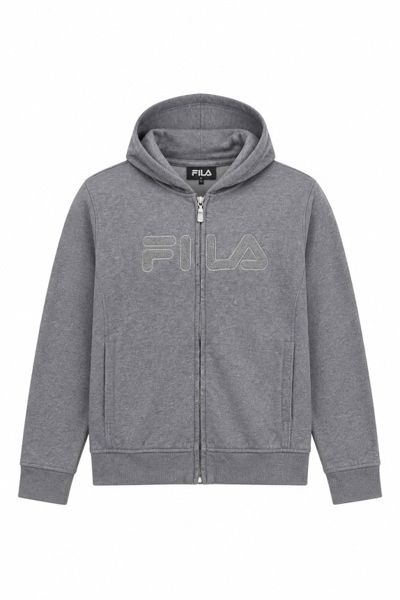 FILA FELPA ZIP CON CAPPUCCIO SPORTSWEAR GRIGIA UNISEX PRE OWNED M