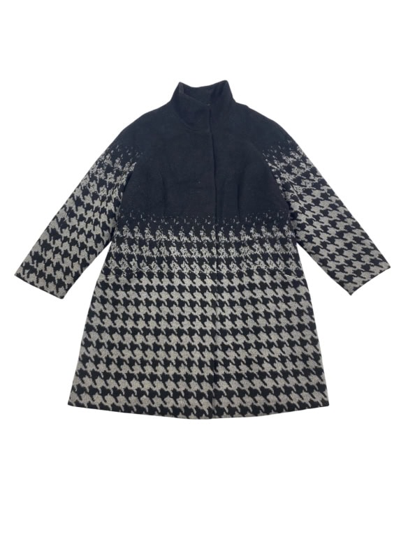 Fiorella Rubino Παλτό Vintage Houndstooth Logo Μαύρο/Γκρι Γυναικείο L