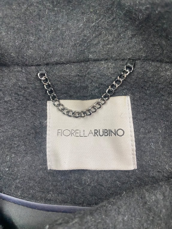 Fiorella Rubino Παλτό Vintage Houndstooth Logo Μαύρο/Γκρι Γυναικείο L