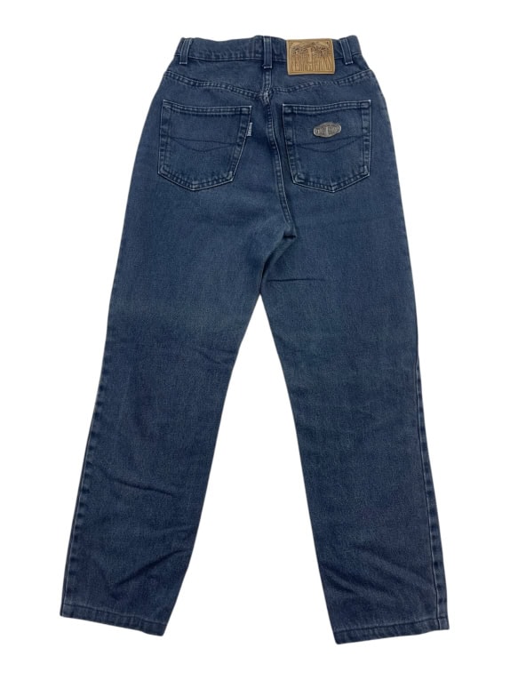 Fiorucci Jeans pantaloni in denim con logo vintage blu da donna XS