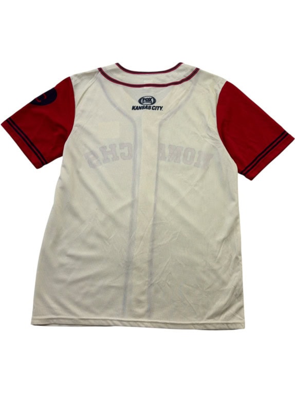 FOX SPORTS BASEBALL JERSEY COLLEGIATE ΚΡΕΜ ΚΟΚΚΙΝΟ UNISEX PRE OWNED M