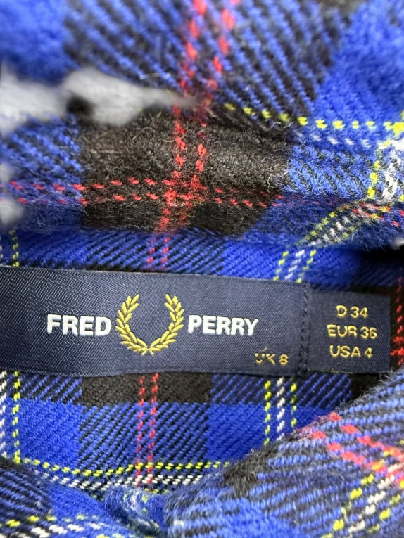 FRED PERRY Πουκάμισο Μακρύ Καρό Λογότυπο Laurel Wreath Πολύχρωμο Γυναικείο S/M