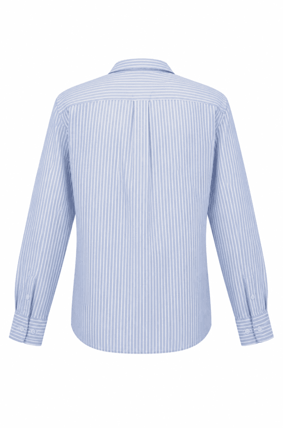 FRED PERRY STRIPED SHIRT CLASSIC BLUE MEN PRE OWNED M