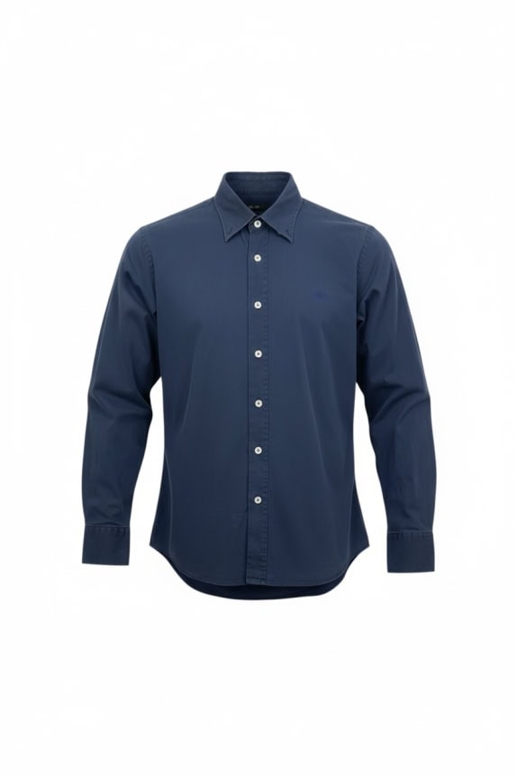 FRED PERRY Πουκάμισο Slim Fit με Κεντητό Λογότυπο Μπλε Ανδρικό M