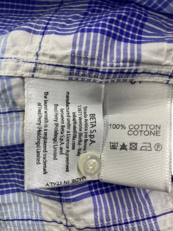 FRED PERRY ΠΟΥΚΑΜΙΣΟ-ΤΟΥΝΙΚ ΚΑΡΟ VINTAGE ΛΟΓΟΤΥΠΟ ΜΠΛΕ/ΛΕΥΚΟ ΓΥΝΑΙΚΕΙΟ L