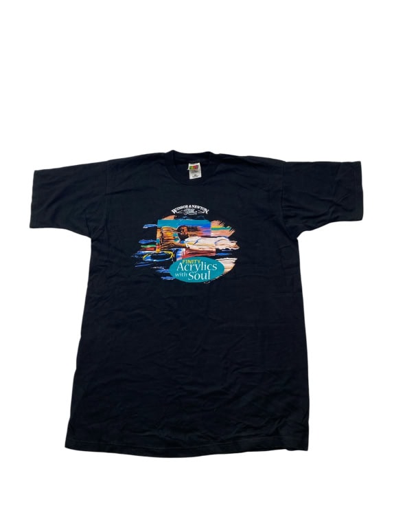 Fruit of the Loom Heavy Cotton Graphic T-Shirt Μαύρο Unisex XL