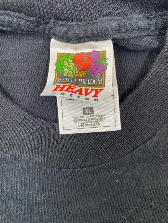 Fruit of the Loom Heavy Cotton Graphic T-Shirt Μαύρο Unisex XL