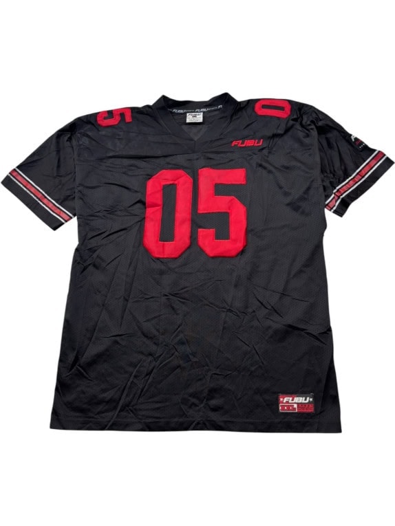 FUBU FOOTBALL JERSEY ATHLETIC STREETWEAR ΜΑΥΡΟ ΑΝΤΡΙΚΟ PRE OWNED XL