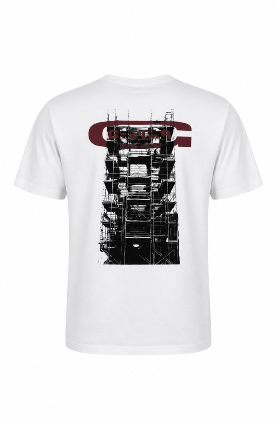 G STAR GRAPHIC TEE STREETWEAR WHITE ΑΝΤΡΙΚΟ PRE OWNED L