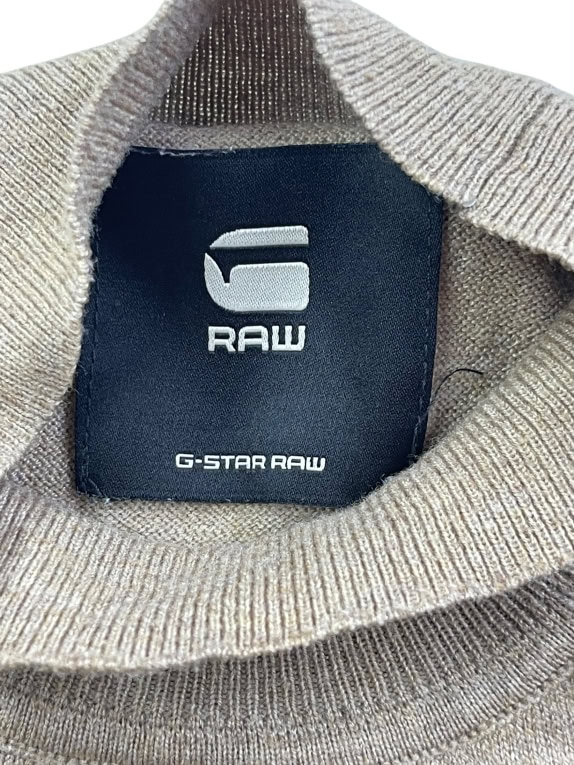 G-Star RAW Men’s Beige Turtleneck Knit Sweater Size L