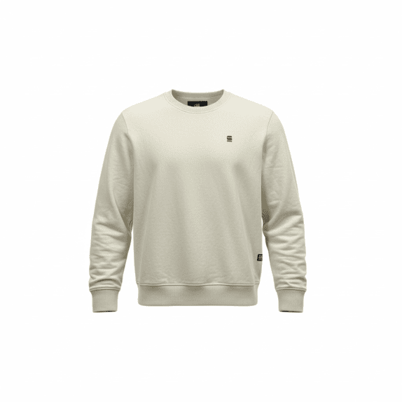 G-Star Raw Φούτερ Crewneck Casual Λογότυπο Εκρού Ανδρικό L