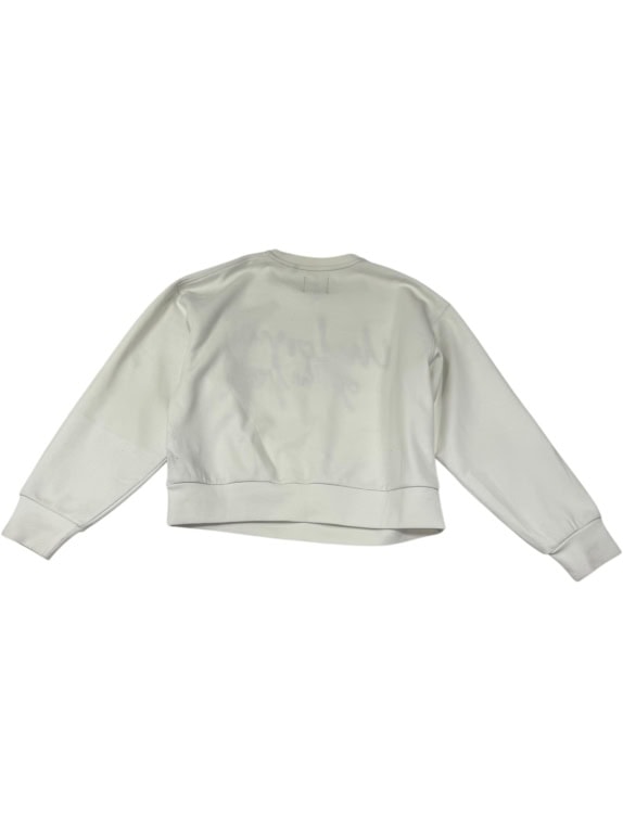 G-STAR RAW felpa girocollo écru con logo calligrafico - S