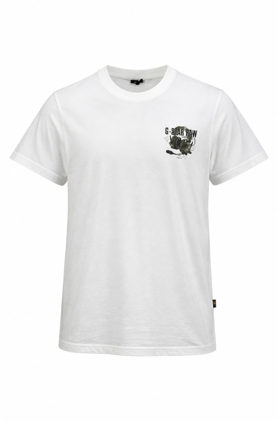 G STAR RAW T SHIRT GRAPHIC BIANCO UOMO PRE OWNED L