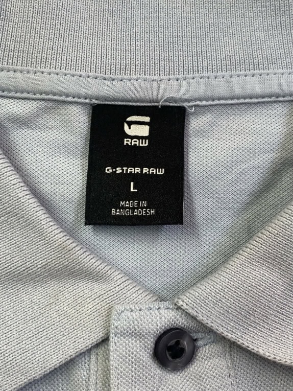 G STAR RAW POLO SHIRT MINIMAL LIGHT GREY MENS PRE OWNED L