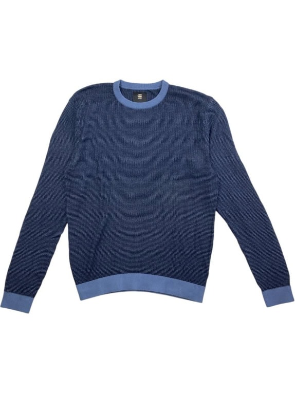 G-STAR RAW ΠΛΕΚΤΗ ΜΠΛΟΥΖΑ CASUAL LOGO ΜΠΛΕ ΑΝΔΡΙΚΗ XXL