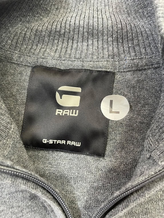G STAR RAW ΠΛΕΚΤΟ HALF ZIP MINIMAL CHARCOAL ΑΝΤΡΙΚΟ PRE OWNED L