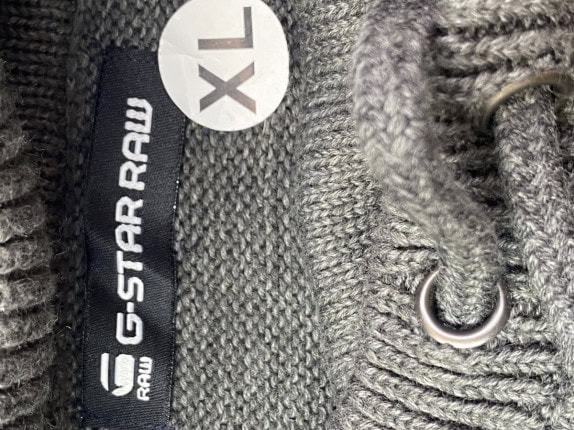 G STAR RAW ΠΛΕΚΤΟ HALF ZIP ΠΟΥΛΟΒΕΡ ΜΕ ΓΙΑΚΑ ΜΕΛΑΝΖΕ ΓΚΡΙ ΑΝΤΡΙΚΟ PRE OWNED XL