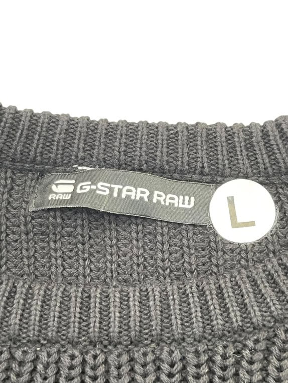 G STAR RAW ΠΛΕΚΤΟ ΠΟΥΛΟΒΕΡ MINIMAL ΜΑΥΡΟ ΑΝΤΡΙΚΟ PRE OWNED L