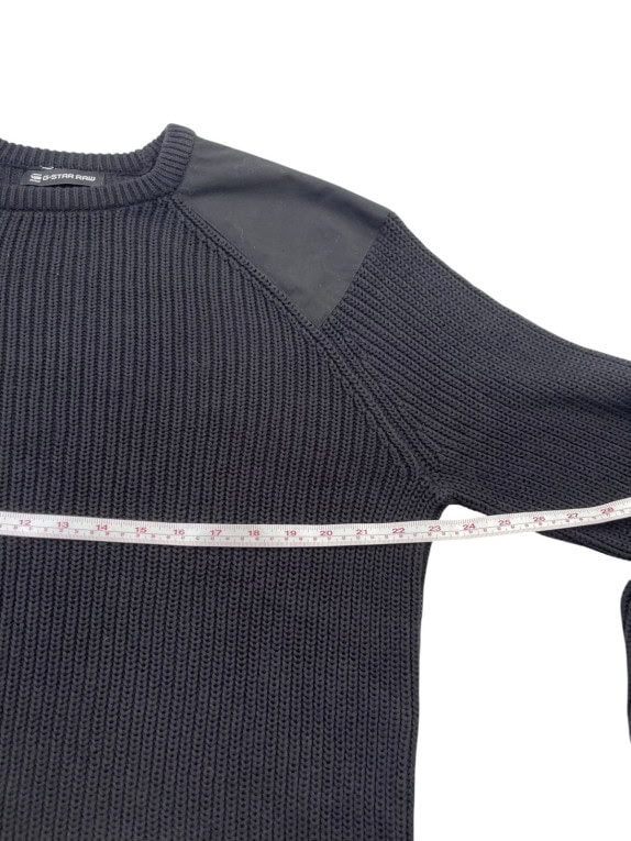 G STAR RAW ΠΛΕΚΤΟ ΠΟΥΛΟΒΕΡ MINIMAL ΜΑΥΡΟ ΑΝΤΡΙΚΟ PRE OWNED L