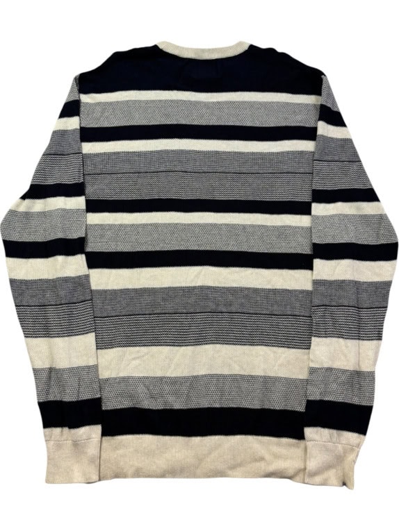 G STAR RAW ΠΛΕΚΤΟ ΠΟΥΛΟΒΕΡ ΡΙΓΕ NAVY ΓΚΡΙ ΚΡΕΜ ΑΝΤΡΙΚΟ PRE OWNED L