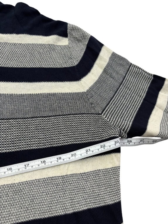 G STAR RAW ΠΛΕΚΤΟ ΠΟΥΛΟΒΕΡ ΡΙΓΕ NAVY ΓΚΡΙ ΚΡΕΜ ΑΝΤΡΙΚΟ PRE OWNED L