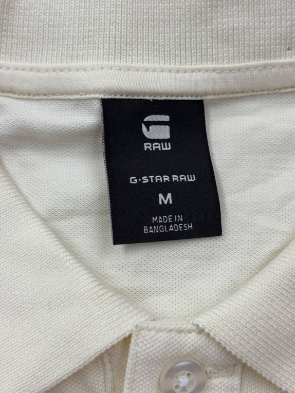 G STAR RAW POLO MINIMAL OFF WHITE UOMO PRE OWNED M