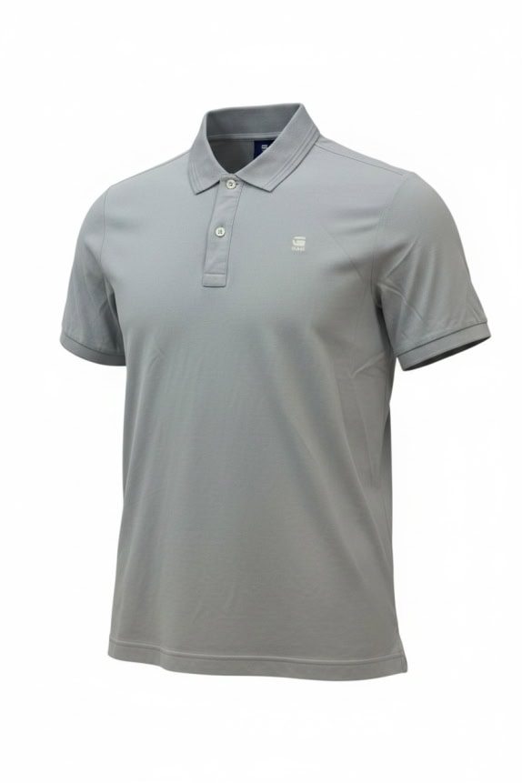 G STAR RAW POLO MINIMAL STONE GREY MEN PRE OWNED L