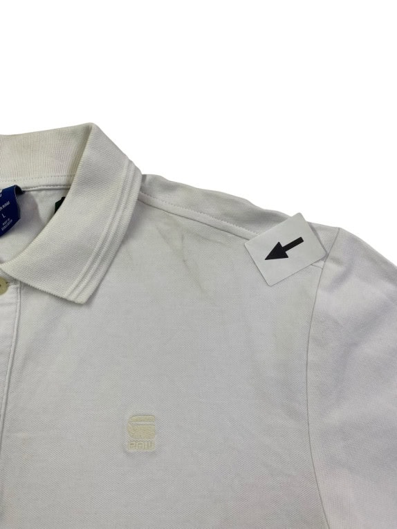 G STAR RAW POLO ΜΠΛΟΥΖΑ MINIMAL OFF WHITE ΑΝΤΡΙΚΟ PRE OWNED L