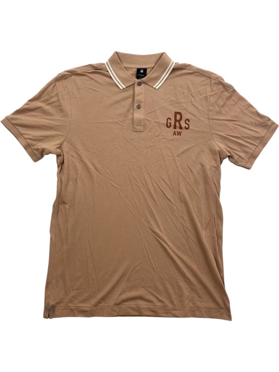 G-Star Raw Polo Shirt Casual Logo Beige Men’s L