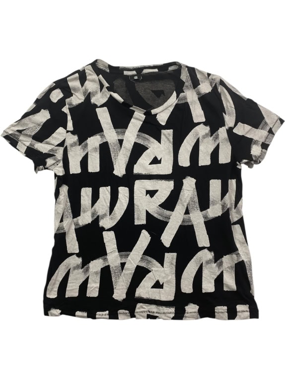 G-Star Raw T-Shirt All Over Print Logo Μαύρο Γυναικείο Medium