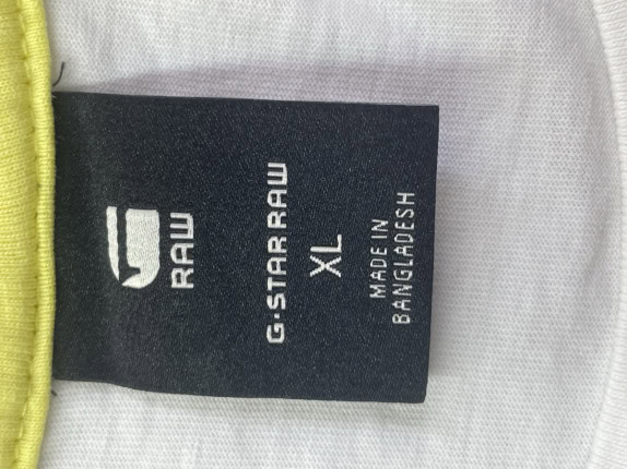 G STAR RAW T SHIRT GRAPHIC ΛΕΥΚΟ ΚΙΤΡΙΝΟ ΑΝΤΡΙΚΟ PRE OWNED XL