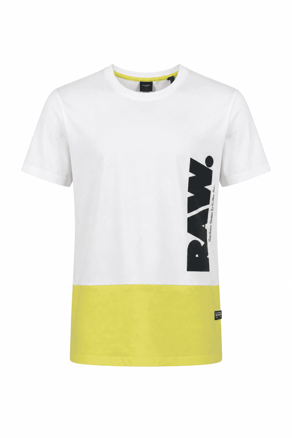 G STAR RAW T SHIRT GRAPHIC ΛΕΥΚΟ ΚΙΤΡΙΝΟ ΑΝΤΡΙΚΟ PRE OWNED XL
