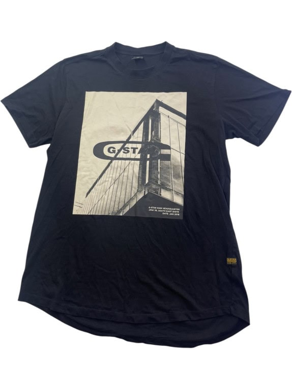 G STAR RAW T SHIRT GRAPHIC ΜΑΥΡΟ ΑΝΤΡΙΚΟ PRE OWNED XXL