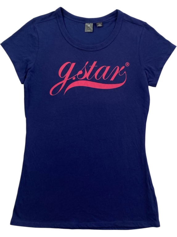 G-Star Raw T-Shirt Logo Μπλε Γυναικείο M
